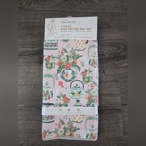 EnVogue Floral Dish Drying Mat Set(2) NEW